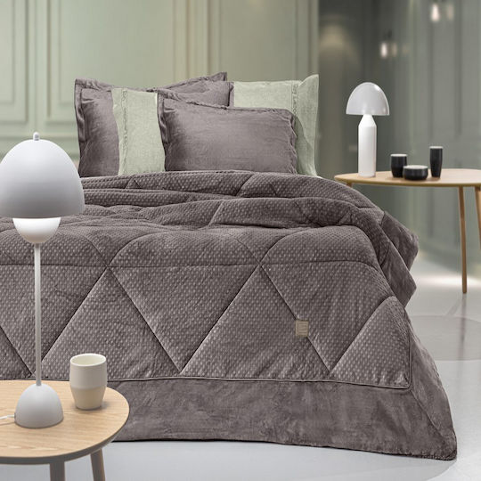 Guy Laroche King Size Sherpa Comforter 260x240 cm Prellude COCOA