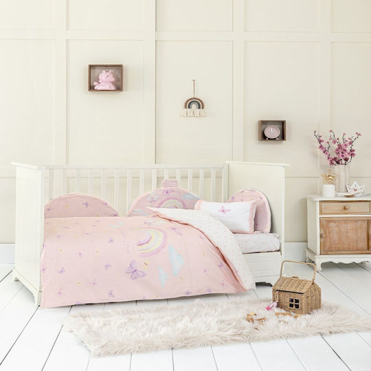 Nima Baby-Bettbezug-Set mit Kissenbezug Pink 110 x 145 cm