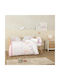 Nima Baby-Bettbezug-Set mit Kissenbezug Weiß-Rosa 110 × 145 cm