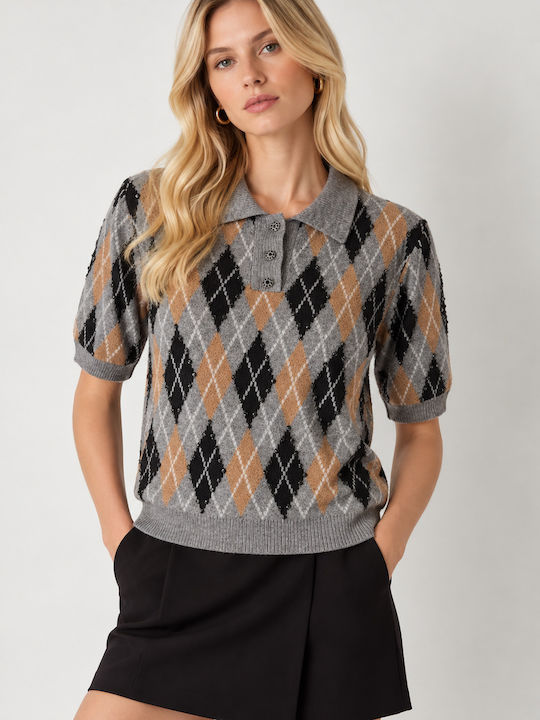 Γυναικεία Polo Μπλούζα Κοντομάνικη Grey