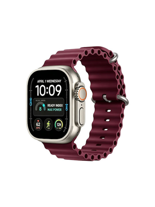 Tech-Protect Burgunderfarbenes Armband (Apple Watch 8 / 9 / 10 / 11 / 12 / SE / Ultra)