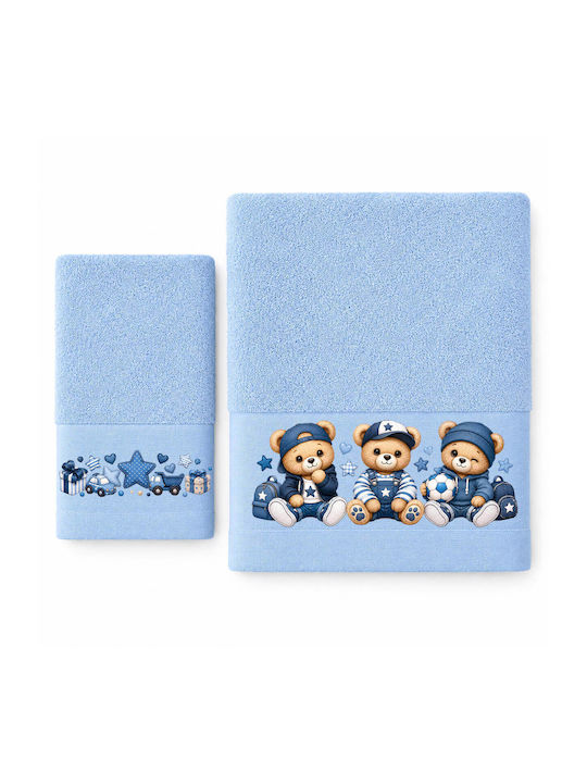 Astron Italy Babyhandtuch-Set 2 Stück Hellblau 500 g/m²