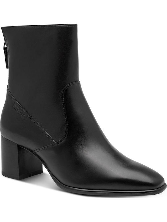 Schwarze Damen-Lederstiefeletten