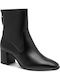 Schwarze Damen-Lederstiefeletten