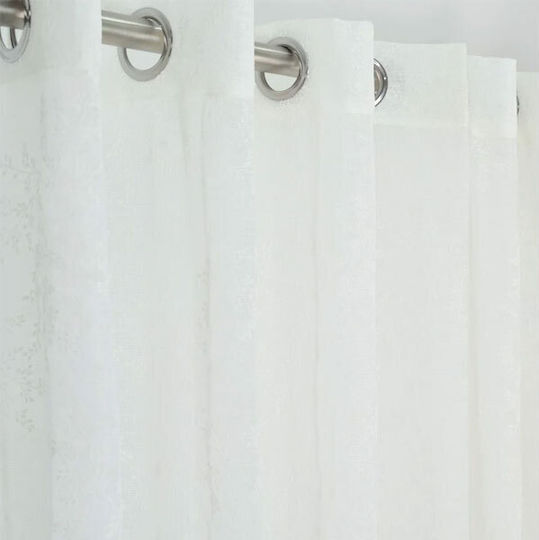 SpitiBazaar Κουρτίνα με Τρουκς Λευκή 270x280εκ.