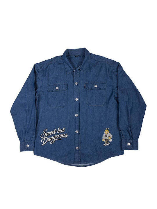 Bee. Unusual. Overshirt със стеснена кройка в синьо Bee. Unusual. Overshirt със стеснена кройка в синьо