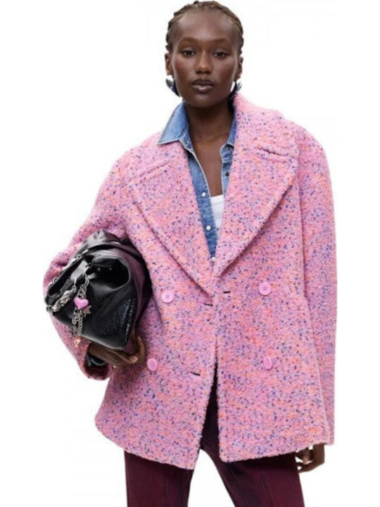 Desigual Wollmantel für Damen Pink Stick