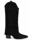 Suede Women's Cowboy Boots Black