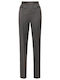 Damen-Hose aus Stoff mit hohem Bund und normaler Passform in Grau