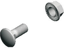 Baks Винт Sgkm6x12 с Кръгла Глава, Назъбена Фланцова Гайка M6x12, 100 Бр. 651141
