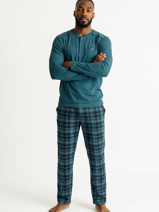 Pijamangel Winter Men's Pyjamas Petrol Blue