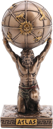 Atlas-Miniaturstatue 9,5 cm Bronzeguss mit Elektroplattierung Veronese