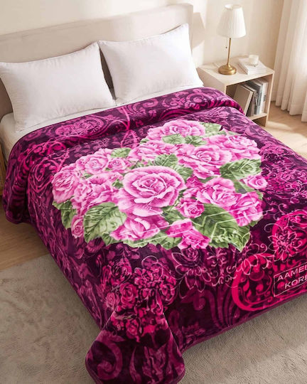 Olia Home Velvet Blanket King Size 220x240 cm Purple