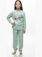 Galaxy Kinder-Winterpyjama aus Baumwolle Mint