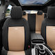 Autositzbezug-Set aus Stoff Beige / Schwarz