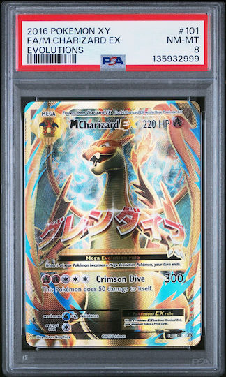 M Charizard Ex Evolutions #101 Psa 8