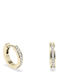 18K Gold Hoop Earrings Diamonds 0.13ct Vs1 H Sk3536