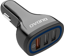 Dudao Încărcător Auto 18W 2.4A cu Încărcare Rapidă și Porturi: 3xUSB-A Culoare Albastră