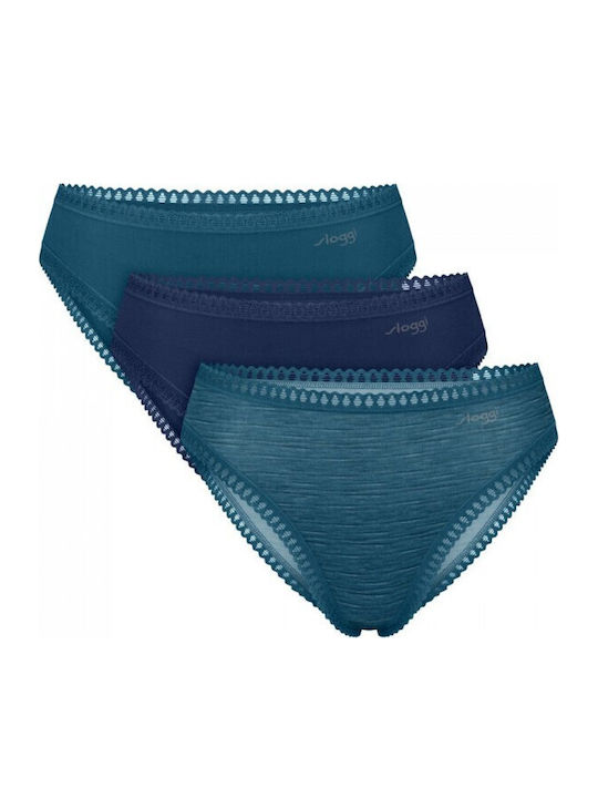 Sloggi Cotton Women's Briefs 3Pack with Lace Bl...