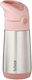 B.Box Stainless Steel Kids Thermos Water Bottle with Straw Pink 350ml