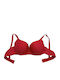 Sutien Roșu Push-up cu Balene