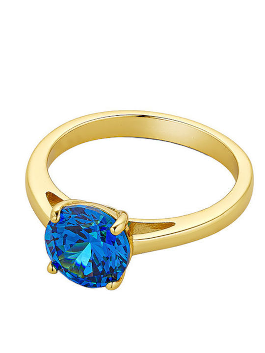 Vogue Damenring mit Zirkonia aus vergoldetem Silber
