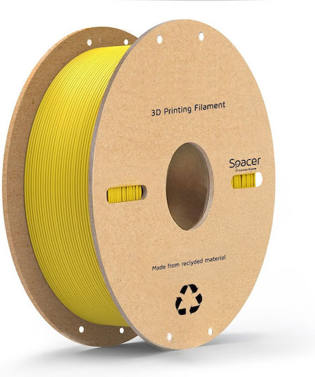 Spacer Филамент за 3D Принтер – PETG с Диаметър 1,75 mm, 1 kg Шпула, Температура на Топене 225–255 °C, Жълт „sppf-3dp-petg1.75-01-yl“