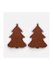 Nef-Nef Homeware Spar Brown Christmas Cutlery Holders Trees Set of 2