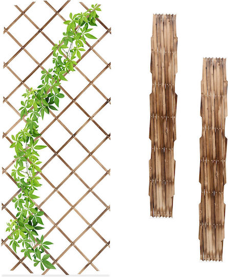 Set 3 Extendable Plant Supports Relaxdays Brown 180 X 90 Cm