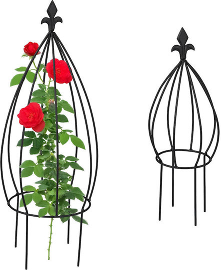 Relaxdays Climbing Plant Supports Set 2 Onion-shaped Black