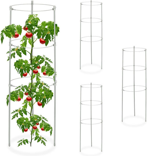 Relaxdays Climbing Plant Support 60 Cm Set 4 Gray