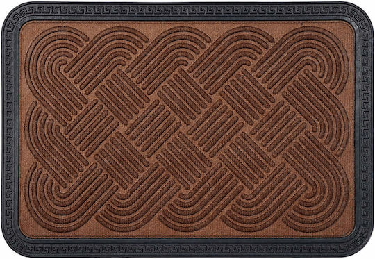 Relaxdays Covoraș de Intrare din Cauciuc Maro 60x40 cm Grosime 10 mm
