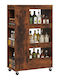 Relaxdays 4-Tier Brown Kitchen Trolley