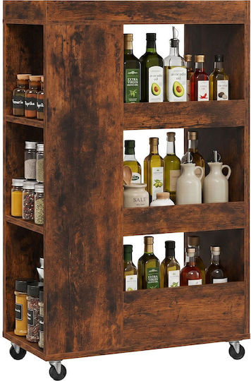 Relaxdays 4-Tier Brown Kitchen Trolley