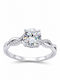 Velegrakis Single Stone Ring in Silver
