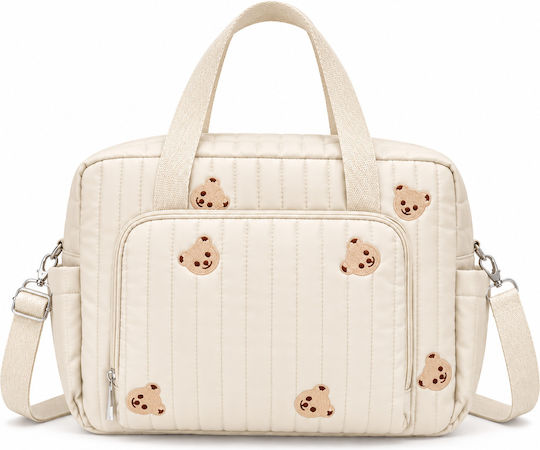 Queen Mother Shoulder/Handbag Diaper Bag Beige 36x31x11 cm