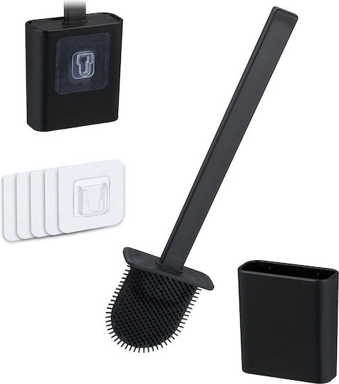 Relaxdays Schwarze Badezimmer-Toilettenbürste aus Kunststoff