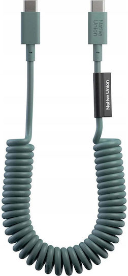 Native Union Pop Spiral Cable USB-C male - USB-C 60W Πράσινο 1.2m