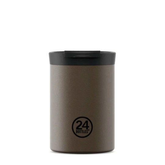 24Bottles Handled Tumbler Thermos Stainless Steel BPA Free 350ml Mocha with Straw and Handle