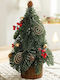 Brad Decorativ de Crăciun din Plastic, 30 cm, Decorat, Verde