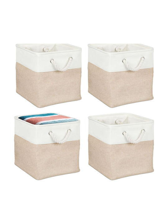 Relaxdays Plastic Storage Box 30x30x30cm 4 Pieces
