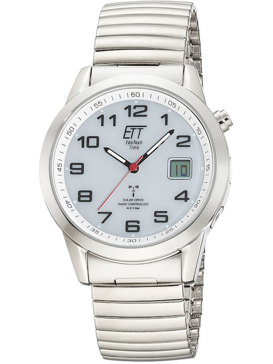 ETT Men's Watch 41mm Solar with Silver Metal Bracelet ETT Men's Watch 41mm Solar with Silver Metal Bracelet