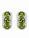 Jools White and Green Zircon Stud Earrings Silver 925 Ae5973.1