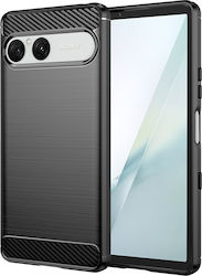 Techsuit Carbon Back Cover aus Silikon Schwarz (Xperia 10)