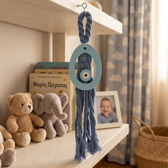 Grekas Handmade Hanging Home Lucky Charm Light Blue Ceramic 29cm