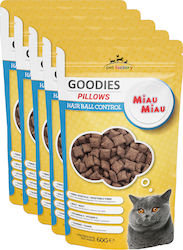 Miau Miau Recompense Crocante Tip Pernuță pentru Pisici Adulte cu Pui pentru Controlul Ghemotoacelor de Blană 60 G Miau Miau Recompense Crocante Tip Pernuță pentru Pisici Adulte cu Pui pentru Controlul Ghemotoacelor de Blană 60 G