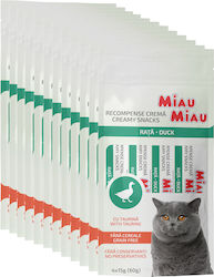 Miau Miau Gustări Cremoase pentru Pisici cu Rață 4 X 15 G 60 G Miau Miau Gustări Cremoase pentru Pisici cu Rață 4 X 15 G 60 G