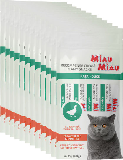 Miau Miau Cremige Katzensnacks Ente 4 x 15 g 60 g
