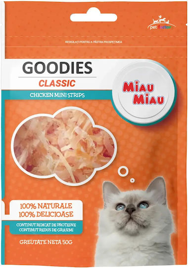 Miau Miau Goodies Mini Strips Recompense pentru Pisici cu Pui 50 G