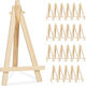Set de 24 șevalete mini Relaxdays din lemn natural de pin 15,5 × 8 × 2 cm